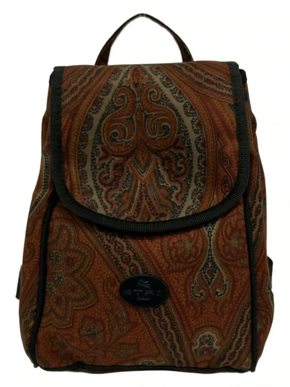 ETRO Brown Black Multi Nylon Backpack